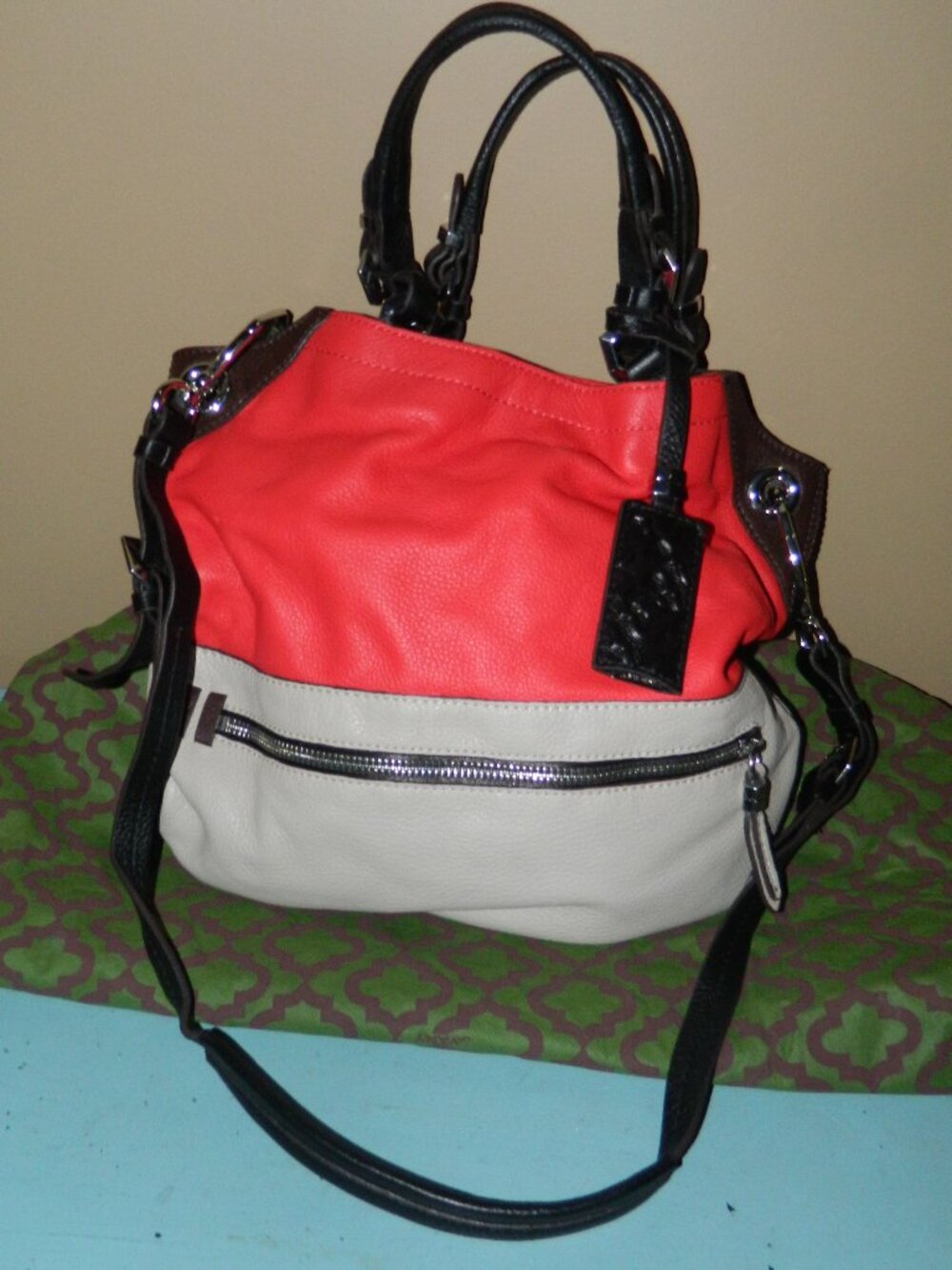 orYANY Sydney Colorblock Pebble Hobo Bag with Dust Bag